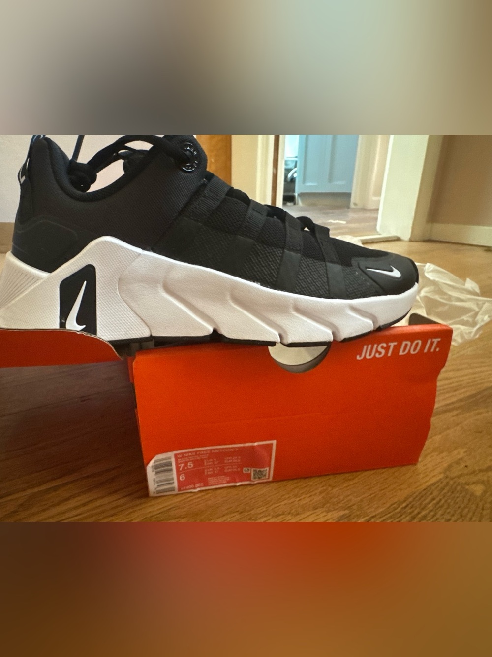 Nike Kids Black and White Slip-On Athletic Sneakers